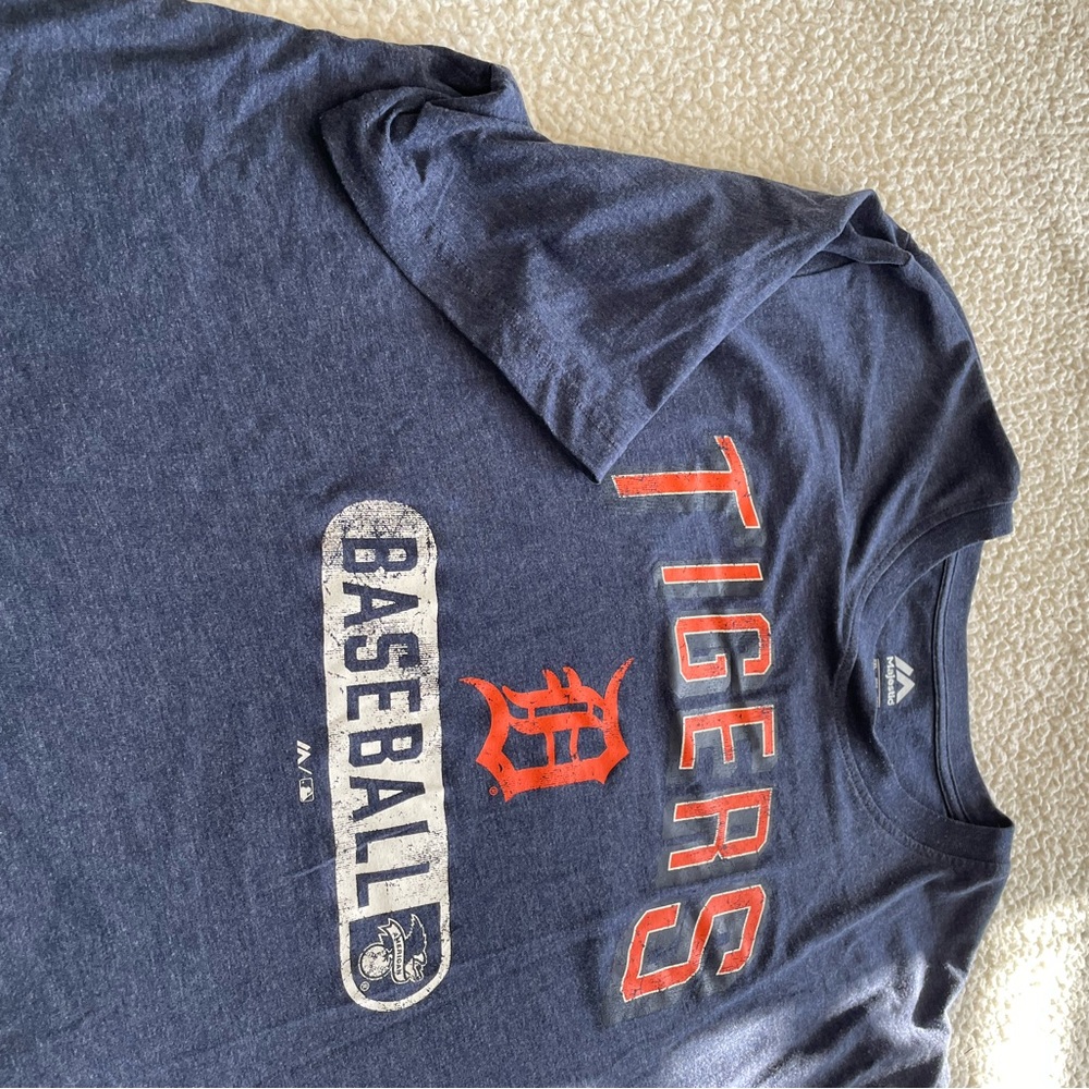 Majestic Navy Blue Crewneck Shirt with White Logo